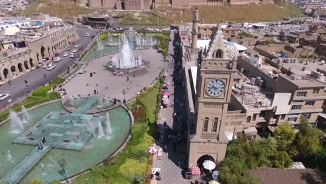 aerial-footage-of-Archaeological-Citadel-of-Erbil
