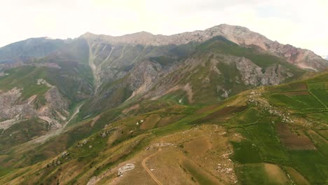 Panorama-Of-The-Green-Landscape-Of-Rugged-Mountain-Range-In-The-Countryside-Of-Uzbekistan