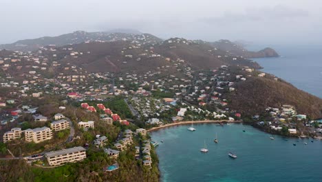 Charlotte-Amalie---Coastal-Island-Capital-of-Saint-Thomas,-Aerial