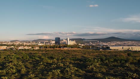 shot-with-drone-in-the-city-of-Querétaro,-modernity-and-nature