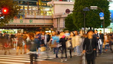 Tokyo-Japan---Circa-A-fast-paced-time-lapse-of-a-busy-intersection-in-the-Shibuya-district-of-Tokyo,-Japan