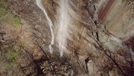 Drone-going-over-waterfall-in-Vermont