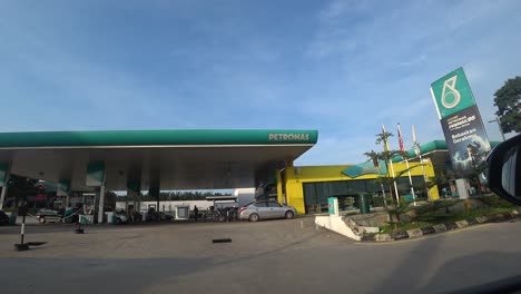 Petronas-petrol-station-during-daytime-in-Malaysia