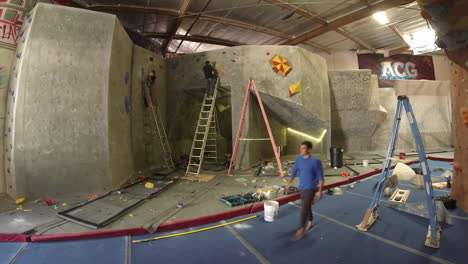 STATIC-TIMELAPSE:-Stripping-Routes-at-Climbing-Gym-for-Competition