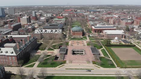 Aerial-view-of-a-Large-University-Campus-on-a-Sunny-Day