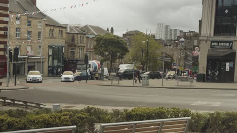 Barnsley-Town-Centre-Traffic---WS---Slow-Motion