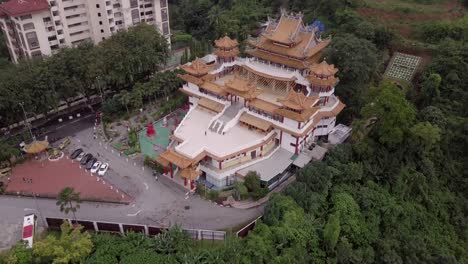 AERIAL:-Chinese-temple-in-Malaysia