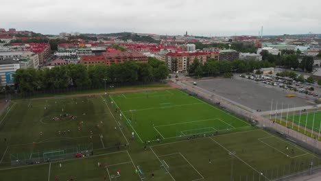 Aerial-view-over-Heden-in-Gothenburg,-Sweden