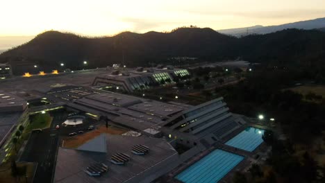 Aerial-footage-taken-at-dawn-of-Facilities-of-the-Heroic-Military-College,-Mèxico-city
