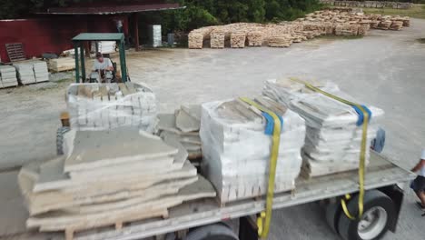 Building-stone-loaded-onto-truck-from-a-rock-quarry-in-Tennessee