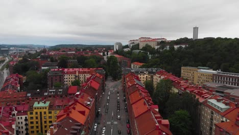 Vista-Aérea-Grabada-Desde-Korsvagen-En-Gotemburgo,-Suecia