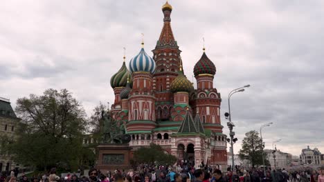Blick-Auf-Die-Basilius-Kathedrale,-Roter-Platz,-Moskau,-Russland