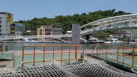 Boarding-the-ferry-from-Kaohsiung-Pier-to-Cijin-Island,-Taiwan