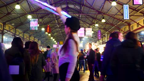 Mercado-De-La-Reina-Victoria-Durante-La-Noche-De-Invierno