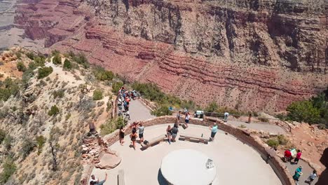 View-of-Grand-Canyon-from-Desert-View-Watchtower-in-summer-in-Grand-Canyon-National-Park,-AZ,-United-States