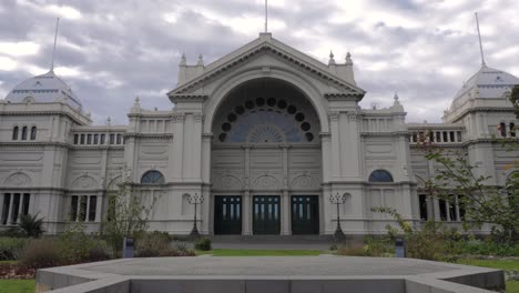 Royal-exhibition-building-under-construction-in-melbourne,-Australia-melbourne-carlton-gardens