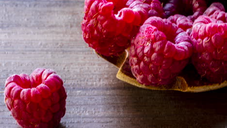 Raspberry-fruit-close-up,-macro-shot