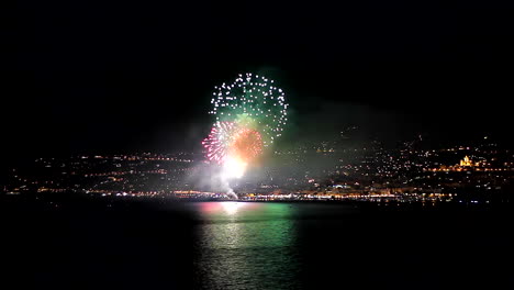 Fireworks-in-Sanremo,-Liguria