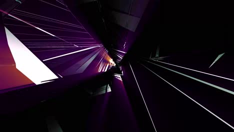 Endlessly-looping-abstract-three-dimentional-tunnel-in-purple-with-black-background
