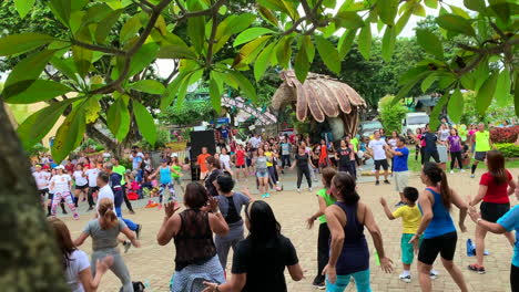 Un-Grupo-De-Personas-Haciendo-Ejercicio-En-El-Parque