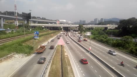 Malaysian-Highway-aerial-view-during-busy-morning-hours