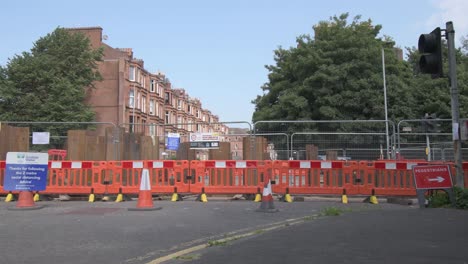 A-wide-shot-of-Scottish-Water-shutting-off-a-busy-road-for-upgrades