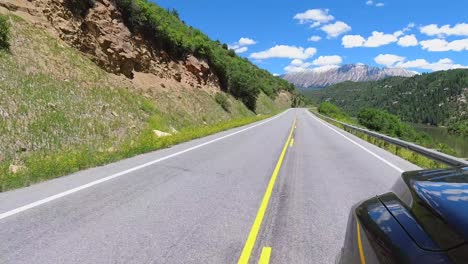 Hyper-lapse-of-truck-driving-down-winding-mountain-roads