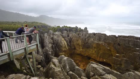 Blowhole-splashing-in-limestone-formations