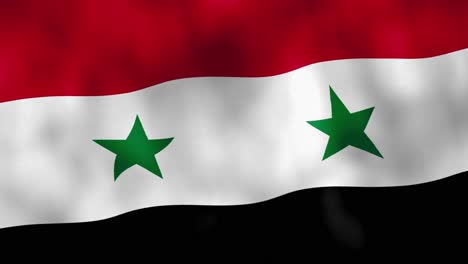 Close-up-animation-of-current-Syrian-national-flag-waving-in-full-screen-representing-as-part-of-United-Arab-Emirates