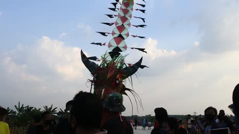 kite-competition-on-the-sky,-Blora,-central-java,-Indonesia,-September-6,-2020