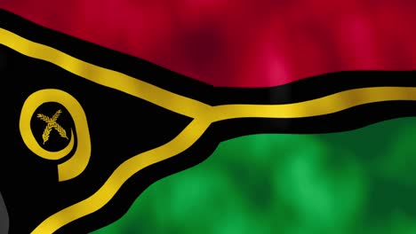 Close-up-animation-of-national-flag-of-Vanuatu,-waving-in-full-screen