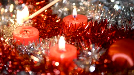 Beautiful-Christmas-decoration-with-candles-on-and-off
