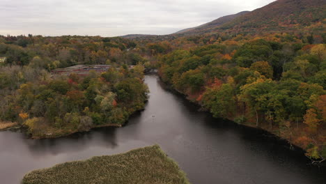 A-high-angle-shot-of-the-colorful-fall-foliage-in-upstate-NY