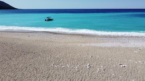 Beautiful-girl-In-bikini-enjoying-the-Paradise-Beach,-the-most-amazing-beach-around-the-Mediterranean,-Turkey,-near-Lycian-Way