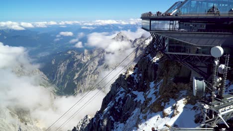 Futuristic-Cable-Car-Station-on-the-German-Part-of-Zugspitze-Mountain
