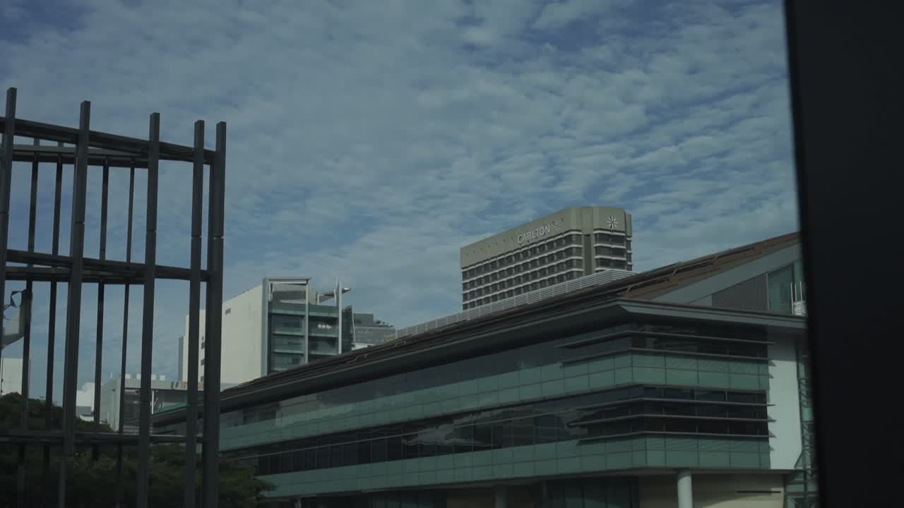 Timelapse Of The Summer Sky In The City In Singapore With Bright Blue