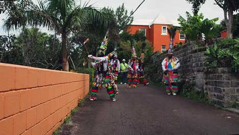 Bermuda-Gombeys-dancing-on-the-streets-of-Bermuda-to-celebrate-New-Year's-Day-despite-COVID19-under-Bermuda-Government-Guidelines