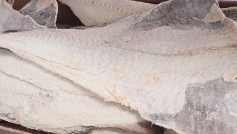 Close-Up-View-Of-Salted-Dry-Codfish---slow-motion