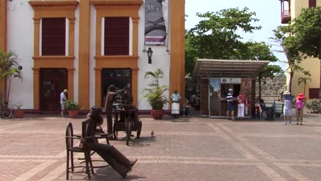 Plaza-San-Pedro-Claver-En-Cartagena,-Colombia
