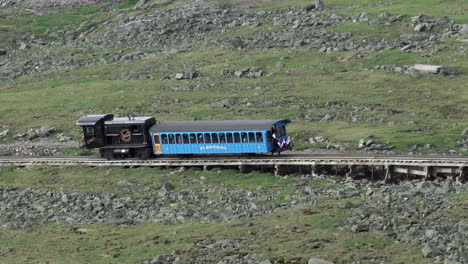 Conway,-New-Hampshire---July-4,-2019:-The-cog-railway-on-Mount-Washington-in-Conway,-New-Hampshire-on-July-4,-2019