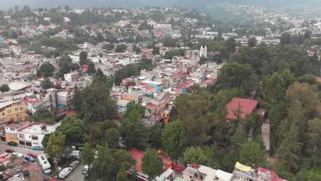 Panoramische-Luftaufnahme-Des-Barrio-La-Concepcion-Im-Süden-Von-Mexiko-Stadt