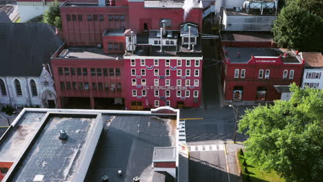 Aerial-shot-of-DG-Yuengling-and-Son-Brewery-in-Pottsville,-PA