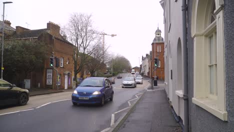 TAUNTON,-SOMERSET,-UNITED-KINGDOM,-Traffic-movement-on-the-busy-roads-of-Taunton-town-center