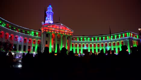 Evento-De-Luces-Navideñas-En-El-Centro-De-Denver,-Colorado