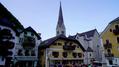 Hallstatt-österreich,-Circa:-Altstadt-Hallstatt-In-österreich