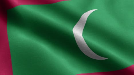 Closeup-waving-loop-4k-National-Flag-of-Maldives