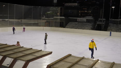 Steady-shot-of-people-playing-hockey-in-sports-arena-in-Basel