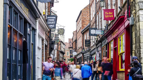 York,-UK,-circa-:-a-little-street-in-Shambles-market,-where-is-inspired-by-Diagon-Alley,-in-York,-UK