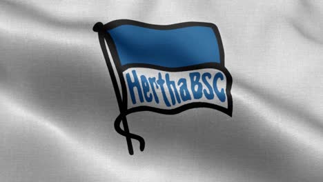 Weiße-4k-Animierte-Schleife-Einer-Wehenden-Flagge-Des-Fußballbundesligisten-Herta-Bsc