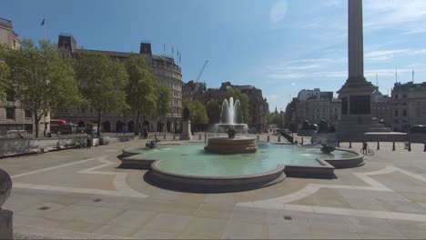 Springbrunnen-Am-Trafalgar-Square-Während-Der-Abriegelung-In-London